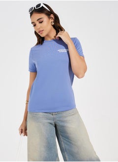 Regular Fit Memories Cherish Slogan Print T-Shirt by Styli