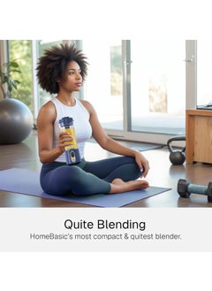 Home Basic HOMEBASIC R100 Portable Blender Juicer for Kitchen Smoothies Juices Shakes Crushing Ice Baby Food 18000 RPM 300W Motor 4000mAh Battery 500ML BPAFree Food Grade Jar Sharp SS Blades Luxury Blue  - Image 4