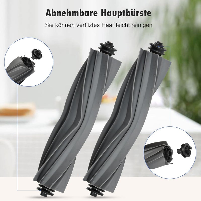 Alloytool قطعتان من ملحقات الفرشاة الرئيسية لـ Dreame X40 Ultra / L10s Ultra / L40 Ultra / L10s Ultra / L10s Ultra Gen 2 / L10s Pro Ultra Heat / D10 Plus Gen 2، فرش استبدال مطاطية - Image 5
