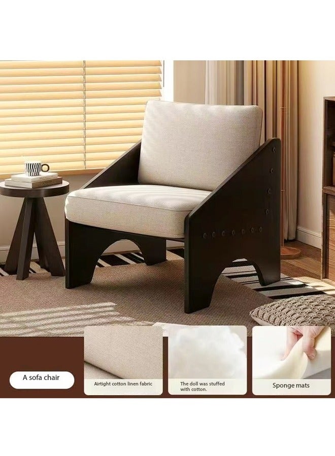 fashionhome Multipurpose Use Modern Round Edge Design Single Sofa Chair Metal Bars Backrest Living Room Chair Comfortable Fluffy Seat Reading Chair Leisure Chair 64x75x85 cm - Image 4