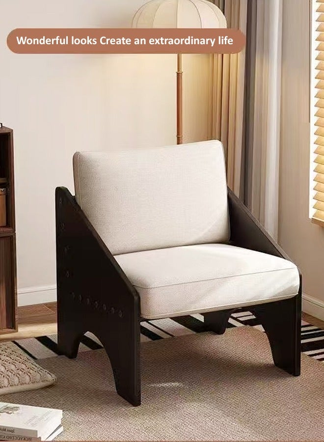 fashionhome Multipurpose Use Modern Round Edge Design Single Sofa Chair Metal Bars Backrest Living Room Chair Comfortable Fluffy Seat Reading Chair Leisure Chair 64x75x85 cm - Image 5