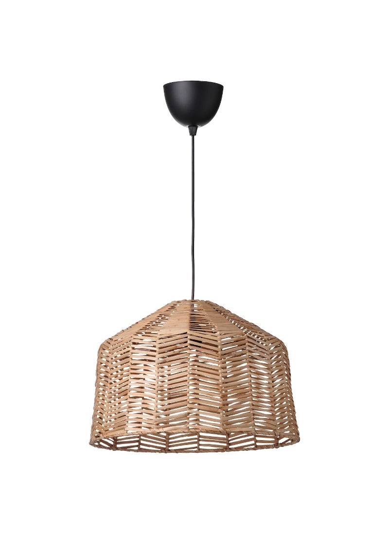 Pendant Lamp, Rattan & Black 