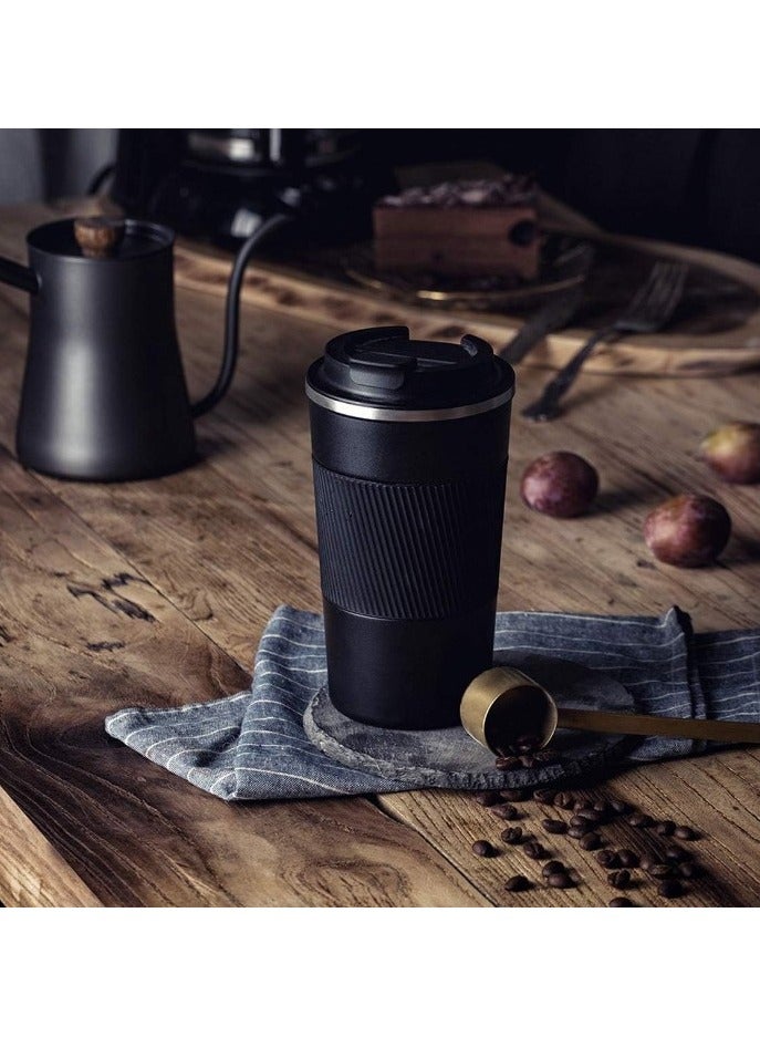 Original 510 ml Thermos Mug, Thermal Bottle, Vacuum Insulated Tea Coffee Thermos 304 Stainless Steel Travel Mug for Hot and Cold Drinks, Perfect for Kids and Babies. Leakproof Design, Great Gift for Outdoor, Office, Home, Sports Coffee Mug Nescafe Cappuccino Tea - Car Seat Mug - Coffee Mug - Double Wall Stainless Steel Insulated with Flip Lid to Keep Drinks Hot and Cold - Stainless Steel Vacuum Insulated Double Wall Thermal Cup for Tea Coffee Travel with Flip Lid for Hot and Cold Drinks for 6 Hours - Thermal Flask with Silicone Heat Insulation to Protect Hands from Burns - Image 5