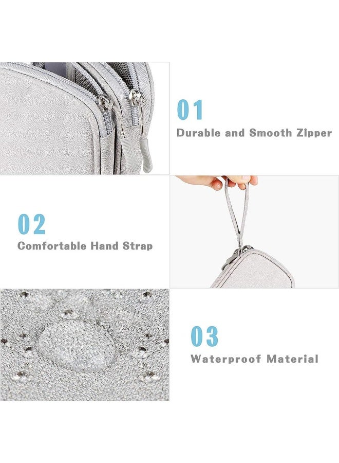 JZS Organizer Travel Cable Accessories Bag Pouch Portable Waterproof Storage Bag Electronic Organizer Case for Cable, Mouse,USB Cable,Power Bank,Cord, Charger, Phone, Earphone,Grey - Image 3