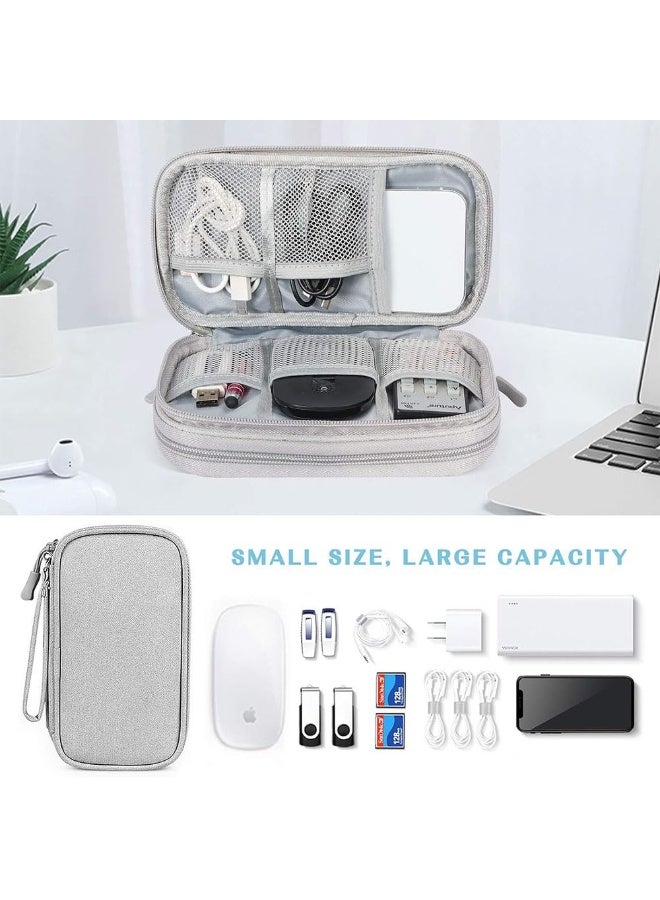 JZS Organizer Travel Cable Accessories Bag Pouch Portable Waterproof Storage Bag Electronic Organizer Case for Cable, Mouse,USB Cable,Power Bank,Cord, Charger, Phone, Earphone,Grey - Image 4