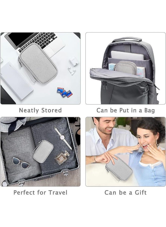 JZS Organizer Travel Cable Accessories Bag Pouch Portable Waterproof Storage Bag Electronic Organizer Case for Cable, Mouse,USB Cable,Power Bank,Cord, Charger, Phone, Earphone,Grey - Image 5