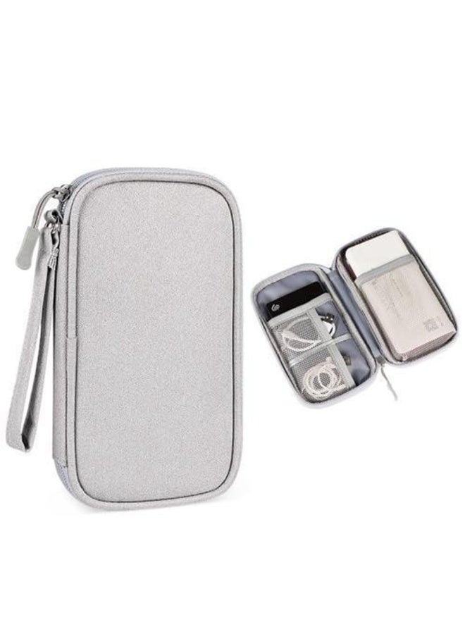 JZS Organizer Travel Cable Accessories Bag Pouch Portable Waterproof Storage Bag Electronic Organizer Case for Cable, Mouse,USB Cable,Power Bank,Cord, Charger, Phone, Earphone,Grey - Image 1