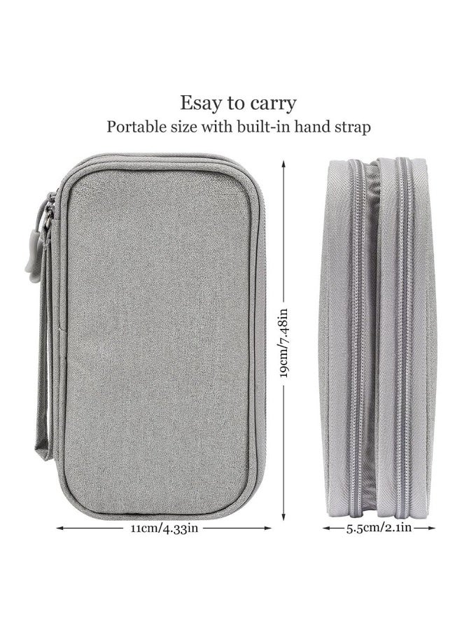 JZS Organizer Travel Cable Accessories Bag Pouch Portable Waterproof Storage Bag Electronic Organizer Case for Cable, Mouse,USB Cable,Power Bank,Cord, Charger, Phone, Earphone,Grey - Image 2