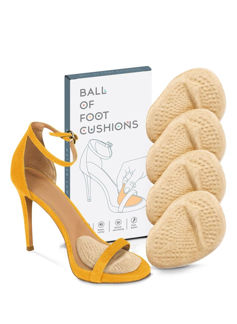 Soofam Metatarsal Pads Women | Heel Inserts for Women | Ball of Foot Cushions (2 Pairs Foot Pads) All Day Pain Relief and Comfort One Size Fits Shoe Inserts for Women (Beige) - Image 1