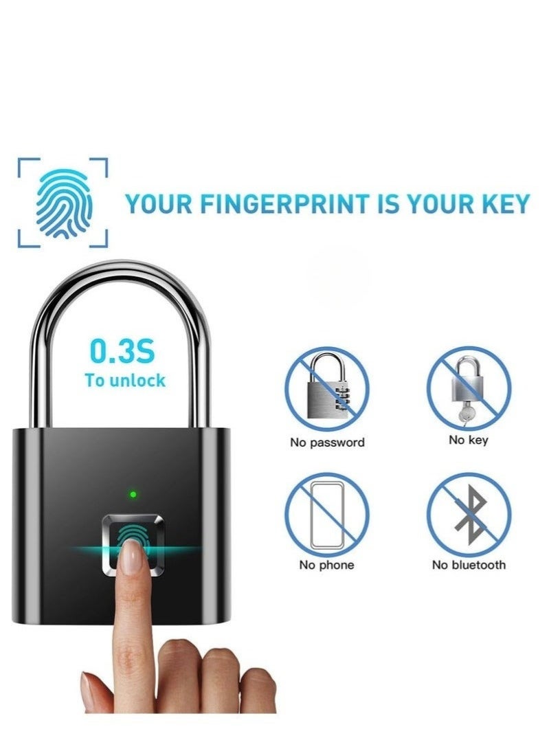 TNGames Smart Fingerprint Padlock - Keyless Waterproof Biometric Lock for Doors, Outdoor Fences, Gyms, and Storage Lockers - Image 1