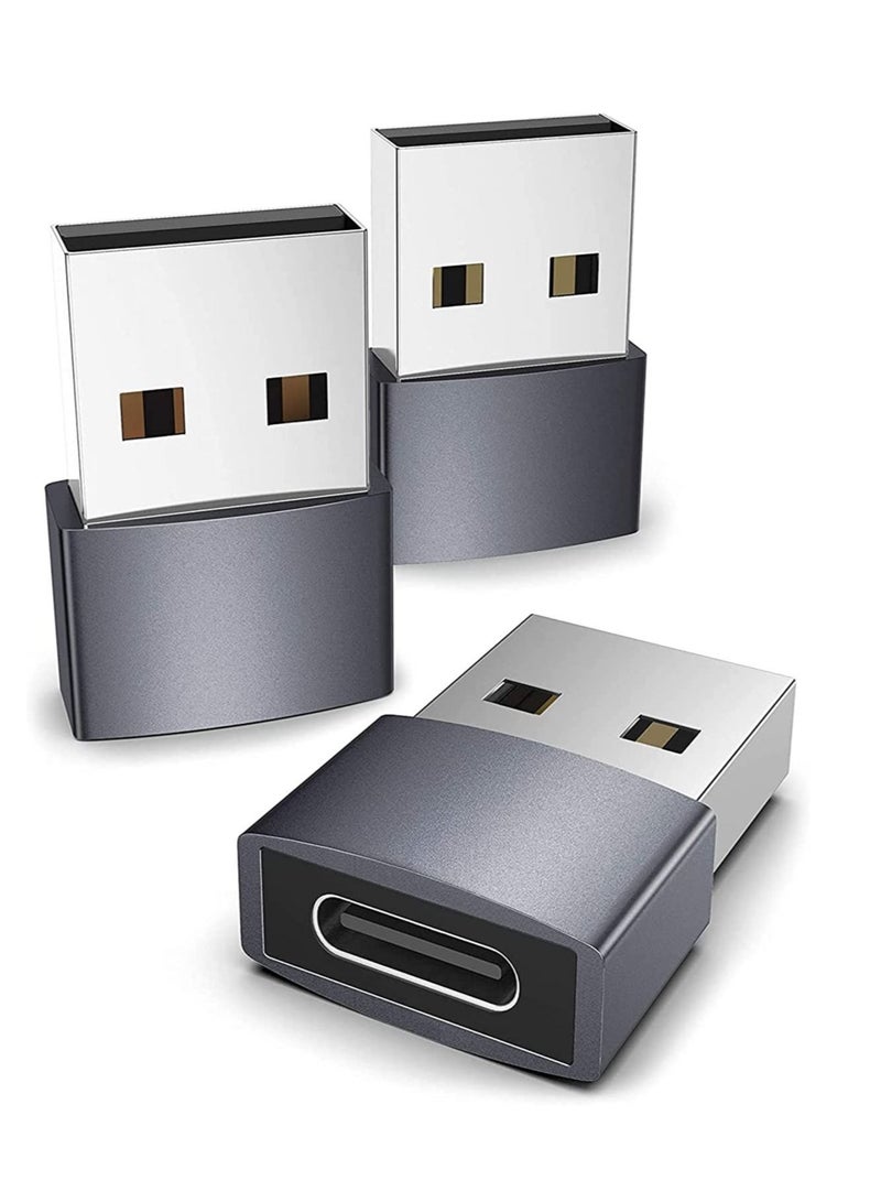 Captaintech USB C Female to USB Male Adapter Pack of 3 Aluminum Shell High Stability Type C Charger Cable Power Converter Compatible for iPhone 14 Plus Pro Watch Series 8 CarPlay - Image 1