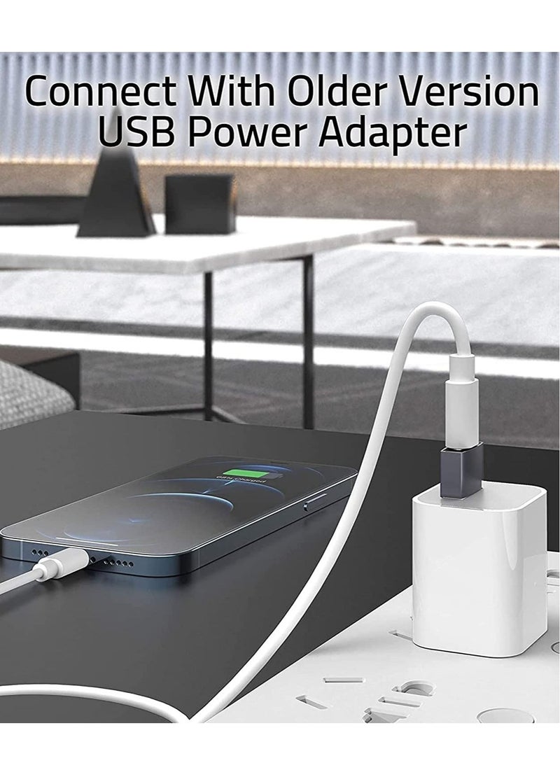 Captaintech USB C Female to USB Male Adapter Pack of 3 Aluminum Shell High Stability Type C Charger Cable Power Converter Compatible for iPhone 14 Plus Pro Watch Series 8 CarPlay - Image 3