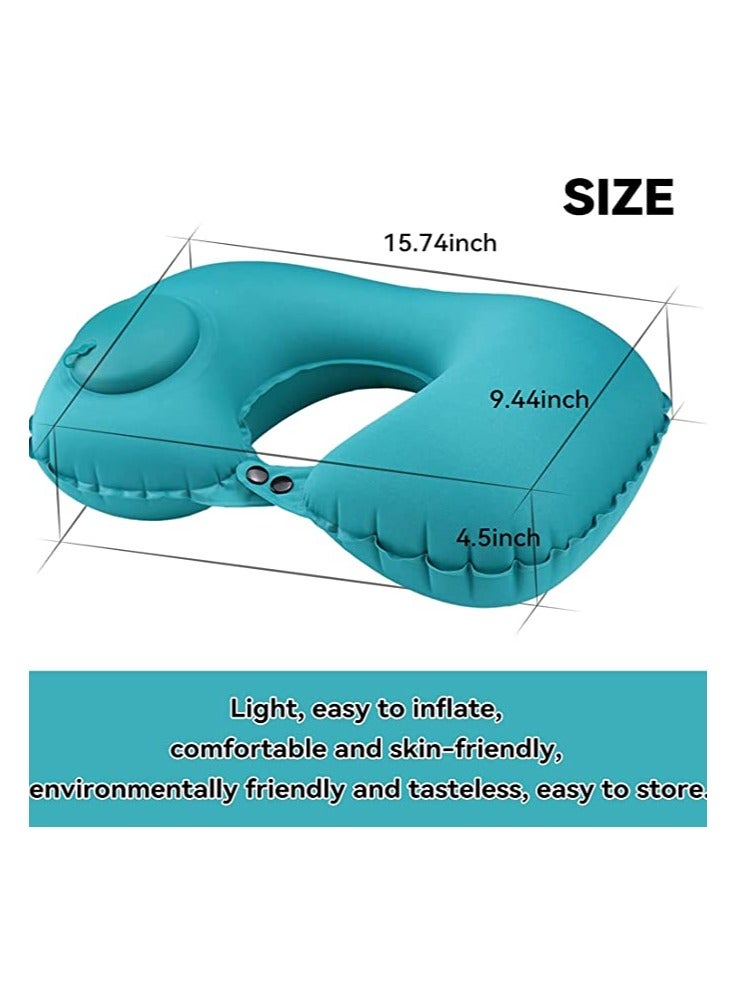 Inflatable Travel Pillow, Neck Pillow for Travel Portable Neck Support Pillow for Airplanes/Cars/Buses/Trains/Office Napping, Ergonomic Pillow for Neck Lumbar Support, Portable Hiking Folding Pillow - Image 2