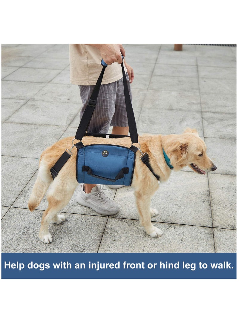 Dog Carry Sling, Emergency Backpack Pet Legs Support And Rehabilitation Dog Lift Harness for Nail Trimming, Dog Carrier for Senior Dogs Joint Injuries, Arthritis, Up and Down Stairs (XL, Blue) - Image 4