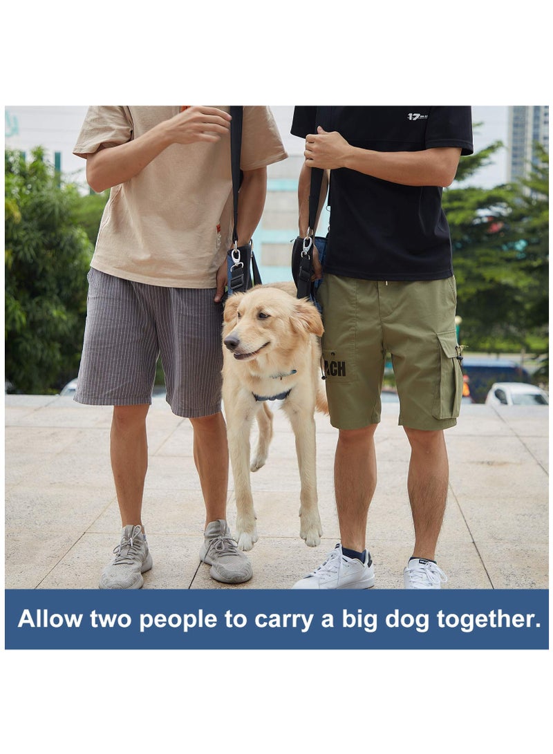 Dog Carry Sling, Emergency Backpack Pet Legs Support And Rehabilitation Dog Lift Harness for Nail Trimming, Dog Carrier for Senior Dogs Joint Injuries, Arthritis, Up and Down Stairs (XL, Blue) - Image 5