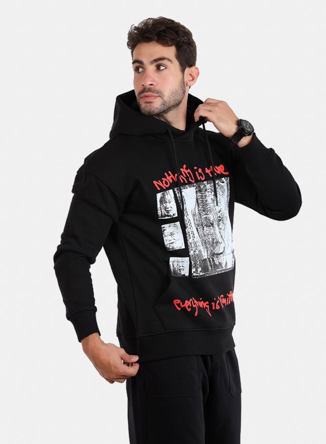 WHITE RABBIT Printed Hoodie With Kangaroo Pockets - Image 3