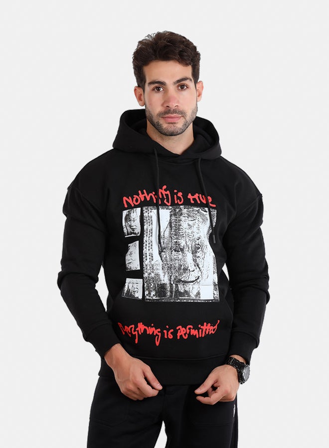 WHITE RABBIT Printed Hoodie With Kangaroo Pockets - Image 1