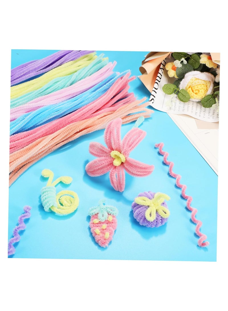 20 Pcs Top Twisting Stick, Fuzzy Craft DIY, Colorful Fuzzy Wire Craft Pipe, Chenille Wire Plush - Image 3
