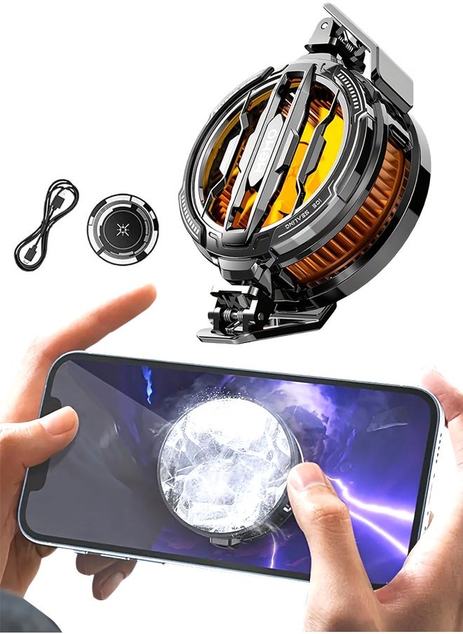 Sthxyfaith Mobile Phone Cooler, Small Cooler Compatible with Android and Apple, Small Mobile Phone Cooling Tool for USB Plug-in Use, Stylish and Convenient Cooling Accessories, Clip and Magnetic Film Accessories  - Image 1