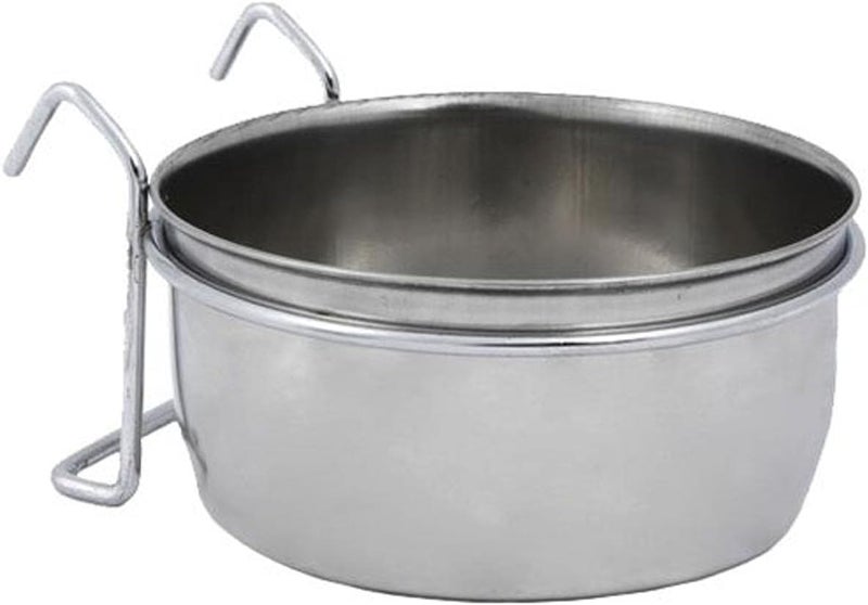 Nobby Stainless Steel Bird Bowl with Clamp, 0.15 Litre - Image 1