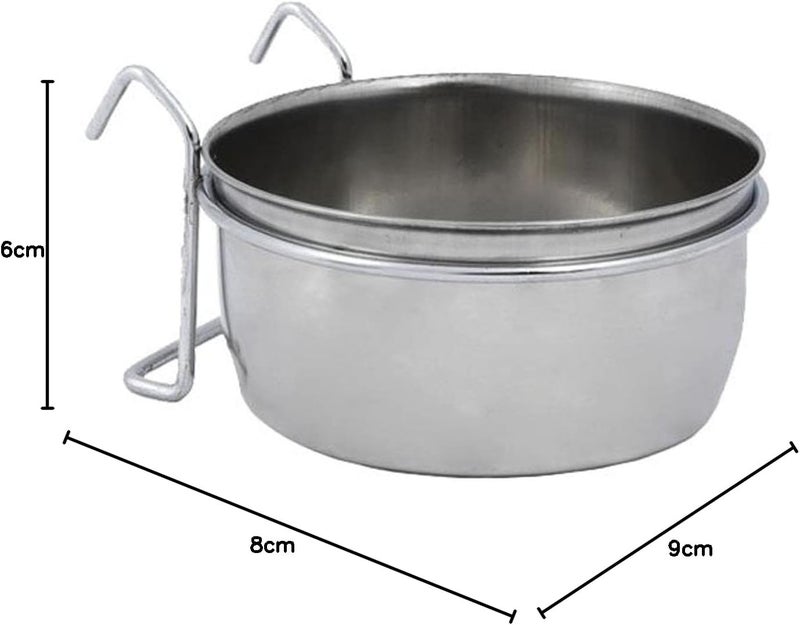 Nobby Stainless Steel Bird Bowl with Clamp, 0.15 Litre - Image 2