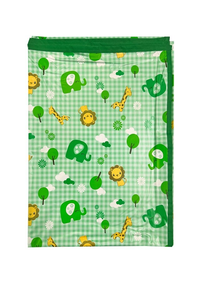 Ecosoft Baby Plastic Sheet | Baby Bed Protector | 0-18 Months | 90 x 135 cm (Penguin Pink & Big Jungle Green) - Image 3