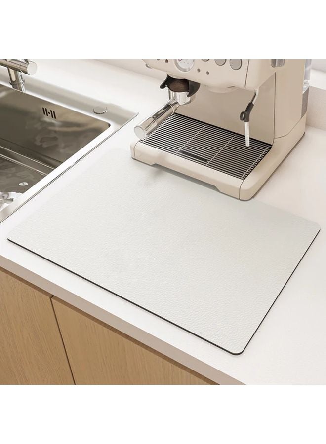 White Non Slip Absorbent Rubber Coffee Mat Cup Coaster Kitchen Counter Protector - Image 3