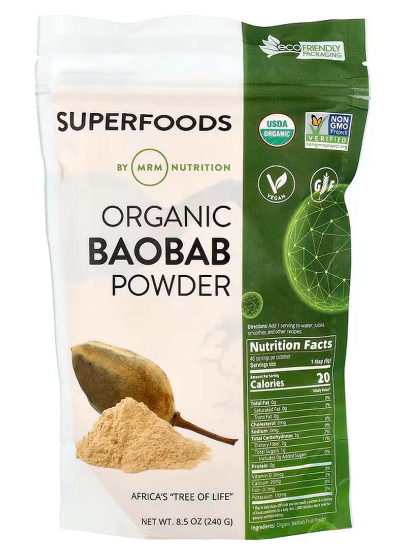 MRM Organic Baobab Powder, 8.5 oz (240 g) - Image 1