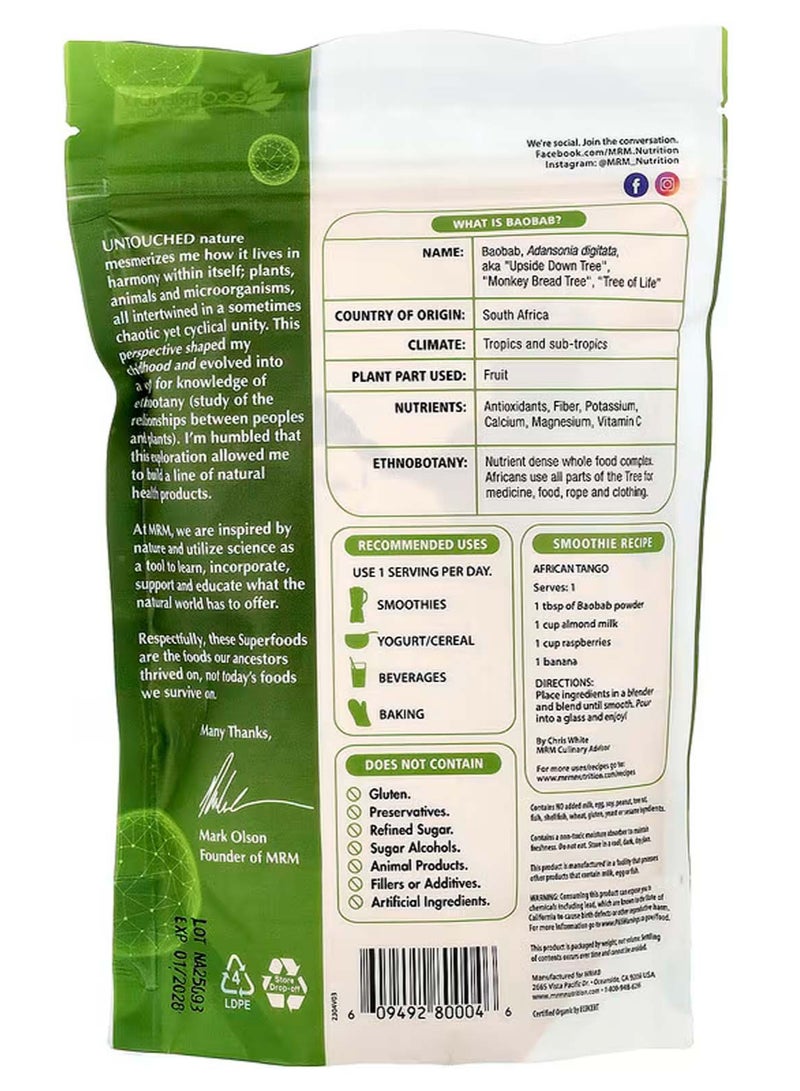 MRM Organic Baobab Powder, 8.5 oz (240 g) - Image 2