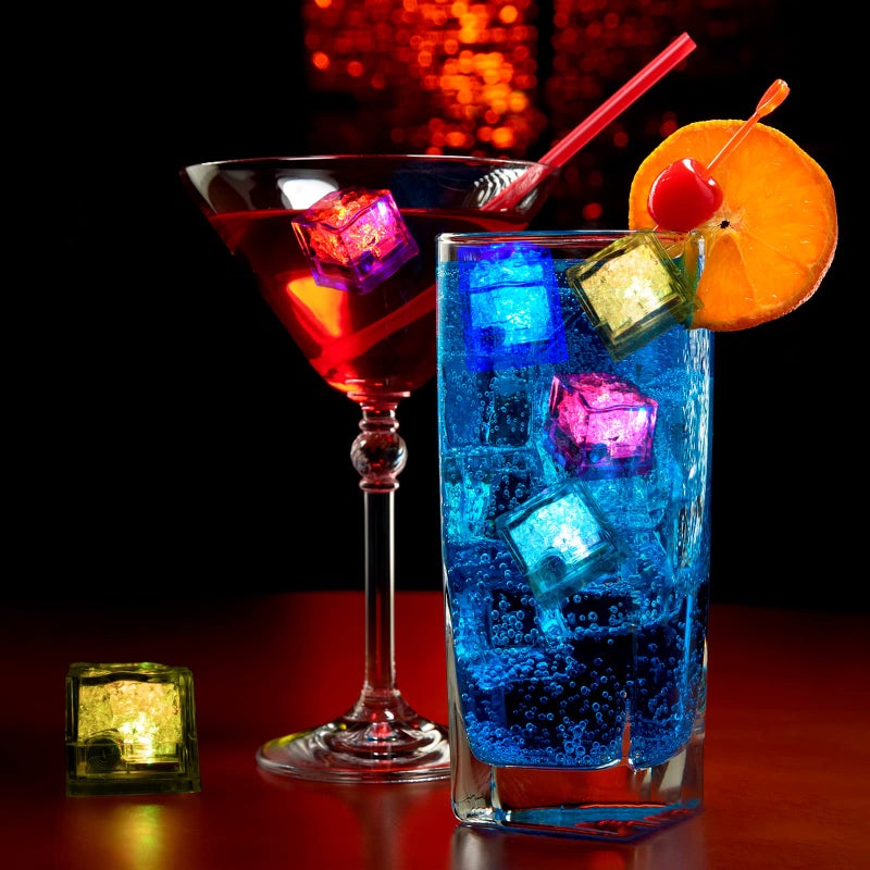 Nonley Light Up Ice Cubes, 24 Pack Multi Color Led Ice Cubes for Drinks Glow in the Dark Ice Cubes, Reusable Glowing Flashing Ice Cube for Club Bar Party Wedding Decor, IP67 Waterproof - Image 4