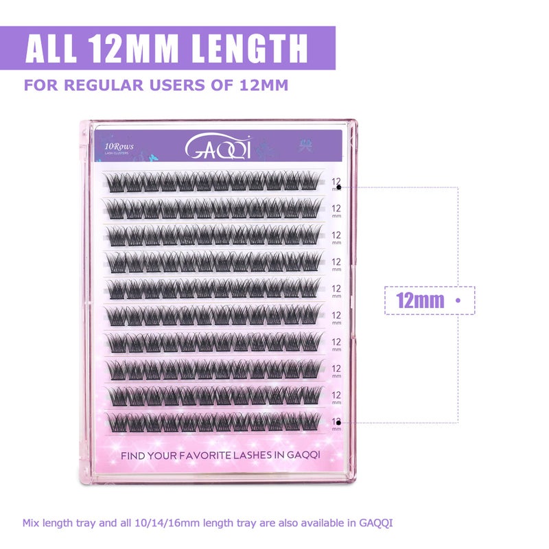 GAQQI Lash Clusters, Eyelash Clusters 120PCS C Curl Individual Lashes, Wispy Cluster Eyelash Extension 12mm Only, Natural Looking Cluster Lashes ï¼ˆGQ03, C Curl, 12mm) - Image 3