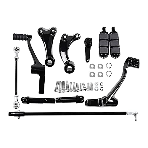 Amope AMOPACORP Complete Kit Black Forward Controls Foot Pegs Levers Linkages for Harley Sportster XL 1200 883 (Selected 2014-2022) - Image 4