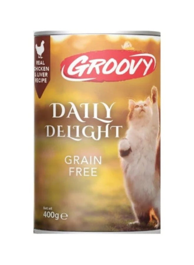 Groovy Daily Delight Wet Cat Food with Chicken & Liver 400GM