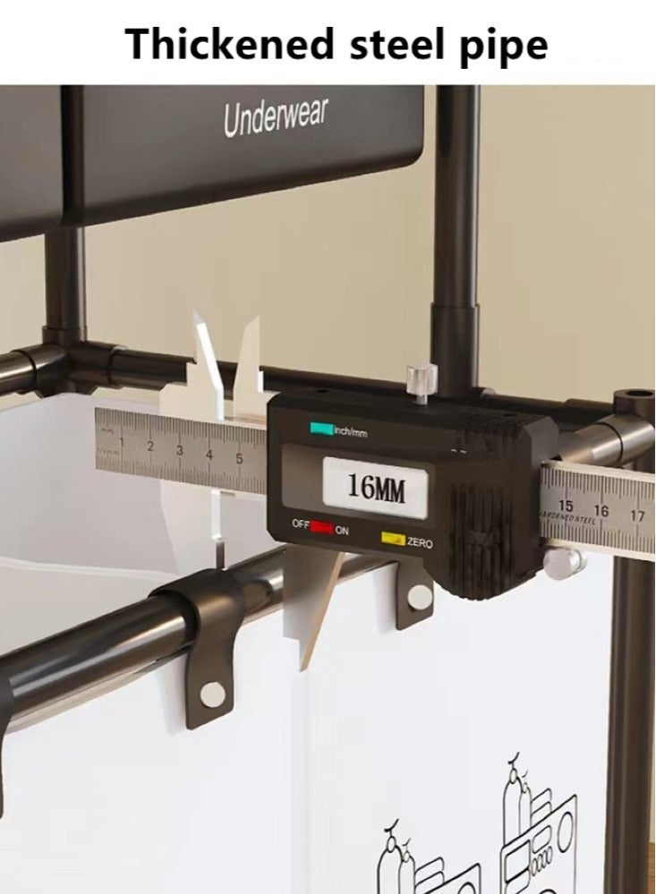 كوتيس سلة تخزين الملابس المتسخة 1 قطعة أسود / أبيض 57x44x97 سم - Image 4