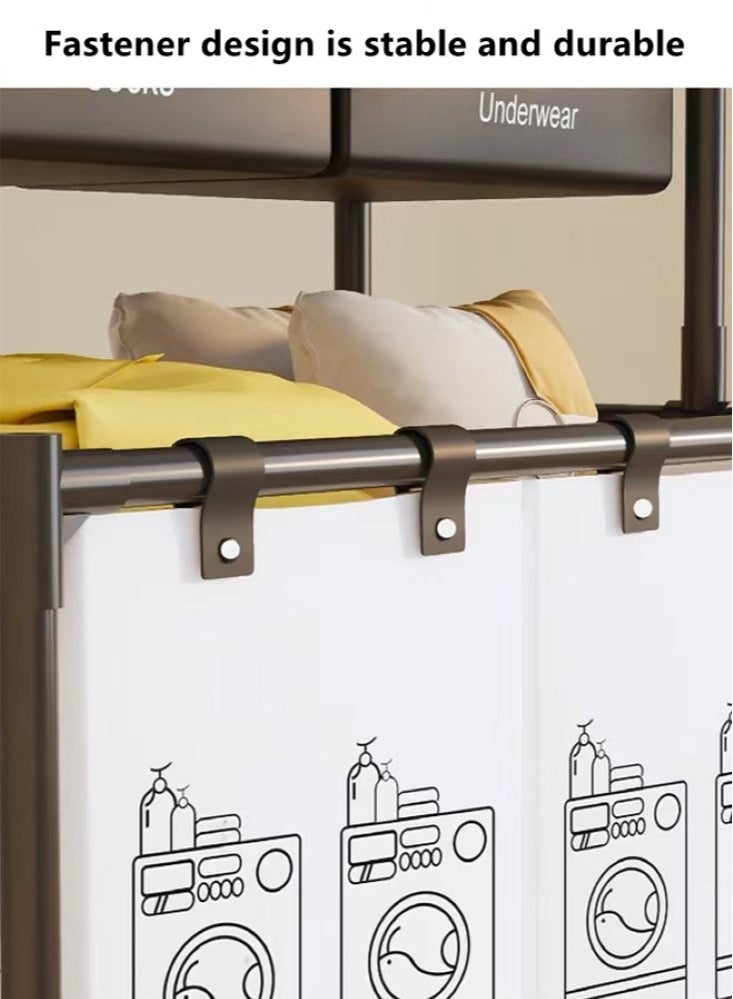 كوتيس سلة تخزين الملابس المتسخة 1 قطعة أسود / أبيض 57x44x97 سم - Image 5