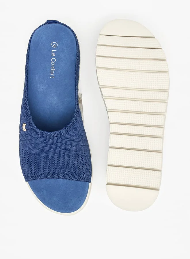 Le Confort Women's Textured Slip-On Sandals with Flatform Heels