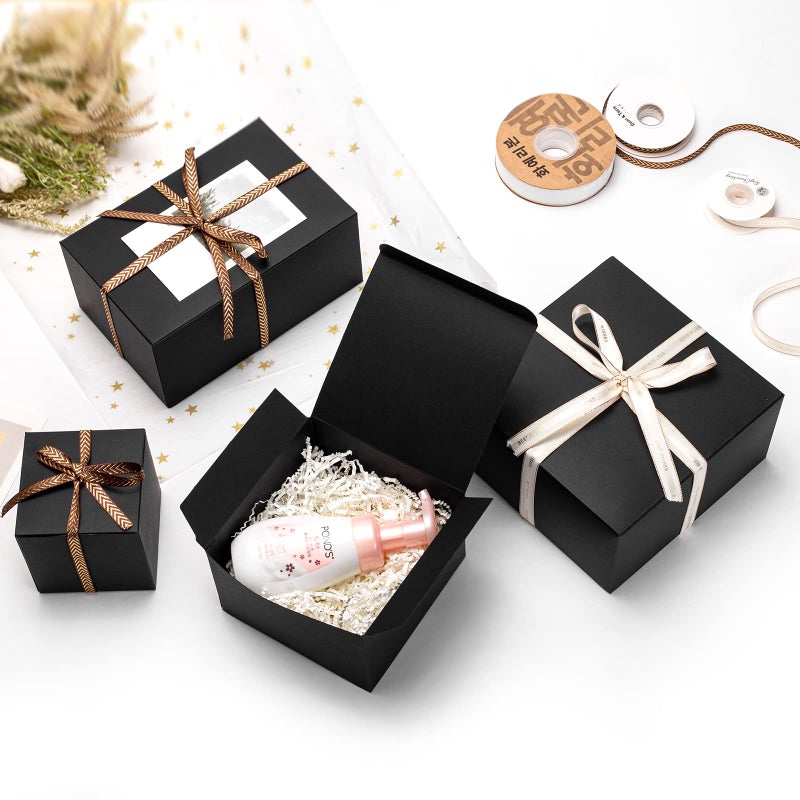 Mcfleet Black Gift Boxes with Lids 8x8x4 Inches 10 Pack Groomsmen Proposal Cardboard Craft Small Gift Box for Christmas, Wedding, Graduation, Holiday, Birthday Presents Packaging - Image 5