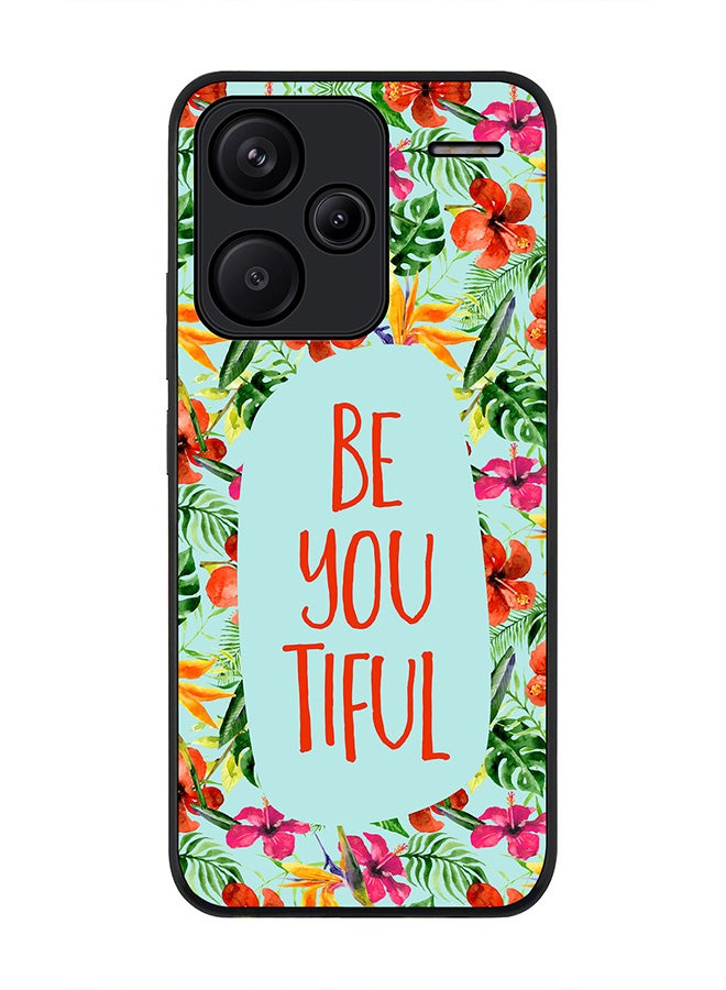 Stylizedd Rugged Black Edge Case for Xiaomi Redmi Note 13 Pro Plus, Slim fit Case Flexible Anti Drop TPU Gel Thin Cover -  Be You Tiful - Image 1