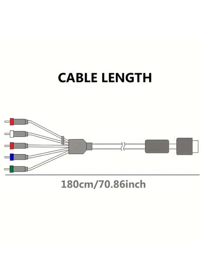 كابل AV عالي الدقة لـ PS2 و PS3 و PS3 Slim موديل HDTV EDTV 480p عالي الوضوح 5 أسلاك - Image 2