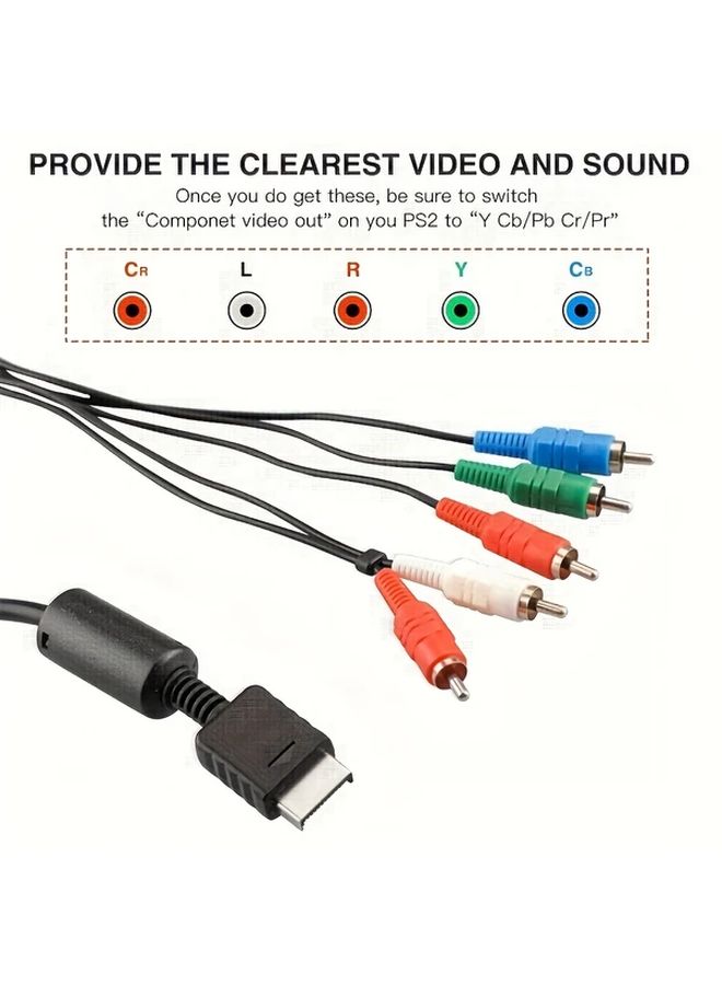 كابل AV عالي الدقة لـ PS2 و PS3 و PS3 Slim موديل HDTV EDTV 480p عالي الوضوح 5 أسلاك - Image 3