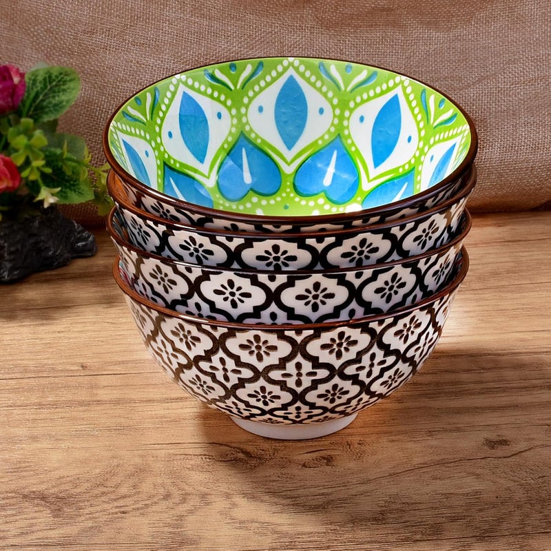 LMRLCS 472 Inch Ceramic Rice Bowls for kitchen Soup Cereal Sushi Bowls Set of 4 for Salad Soup Rice and Sauce Oat Dishwasher  Microwave Safe - Image 5