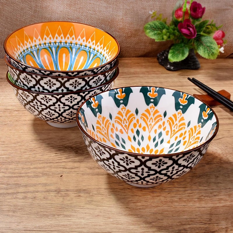 LMRLCS 472 Inch Ceramic Rice Bowls for kitchen Soup Cereal Sushi Bowls Set of 4 for Salad Soup Rice and Sauce Oat Dishwasher  Microwave Safe - Image 4