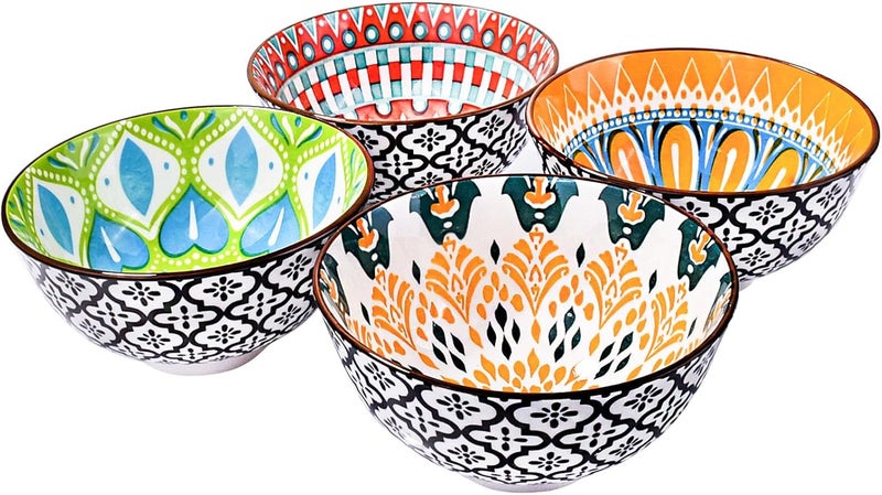 LMRLCS 472 Inch Ceramic Rice Bowls for kitchen Soup Cereal Sushi Bowls Set of 4 for Salad Soup Rice and Sauce Oat Dishwasher  Microwave Safe - Image 1