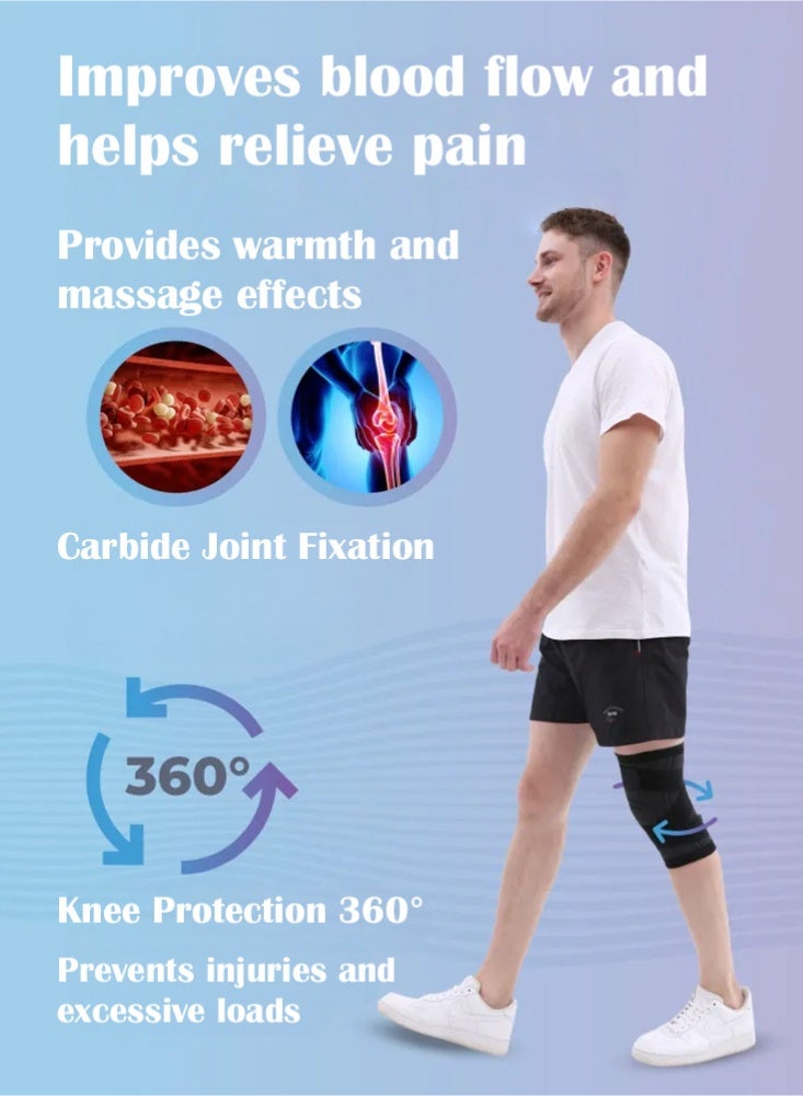 بوير دعامة ركبة مضغوطة مكونة من قطعتين للرجال والنساء، تدعم الركبة للجري وركوب الدراجات وكرة السلة مع حزام قابل للتعديل - Image 4