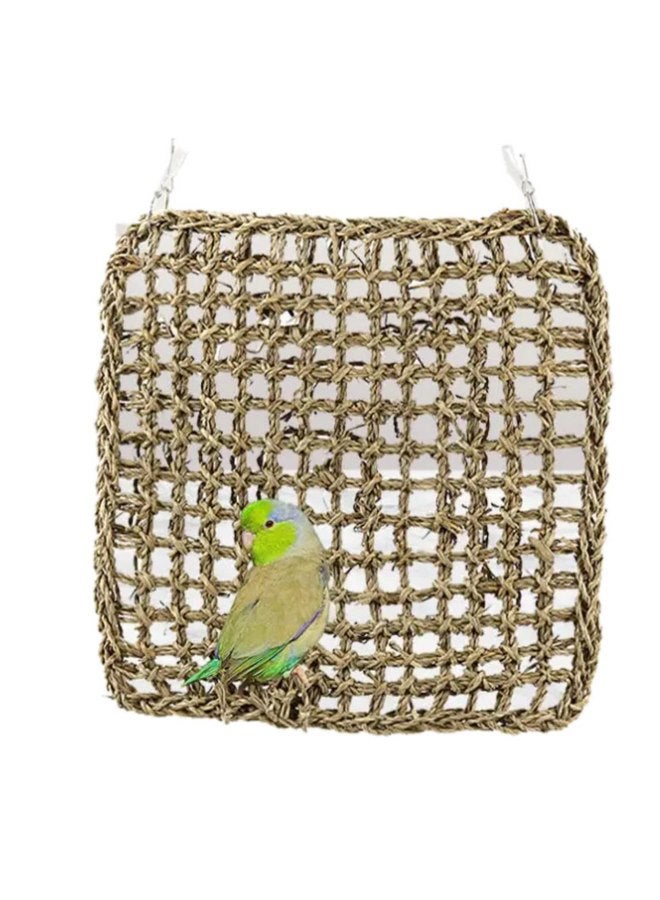 Suptmax Bird Foraging Wall Toy Parrot Chewing Hanging Hook Toys Woven Climbing Hammock Mat Bird Climbing Net Climbing Cotton Rope Net Hanging Bird Climbing Rope (Small) - Image 1
