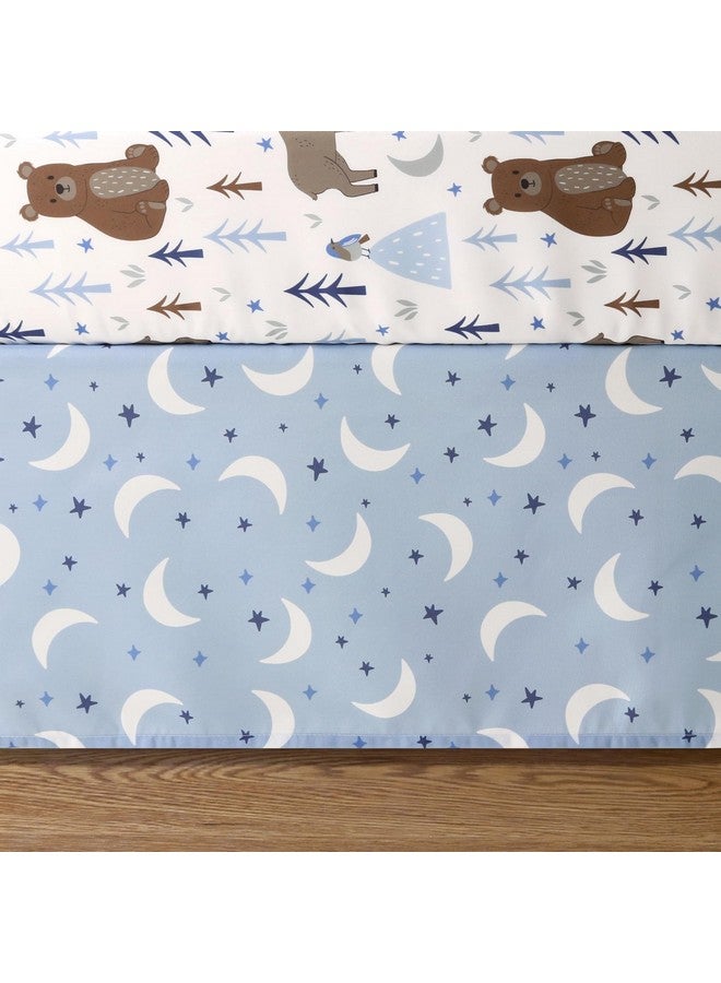 The Peanut Shell مجموعة سرير الأطفال من The Peanutshell 3 قطع للأولاد - مجموعة ديكور سرير حديثي الولادة، الرضع والأطفال مع ملاءة سرير مناسبة، غطاء مريح مع كشكش - تحت النجوم - Image 4