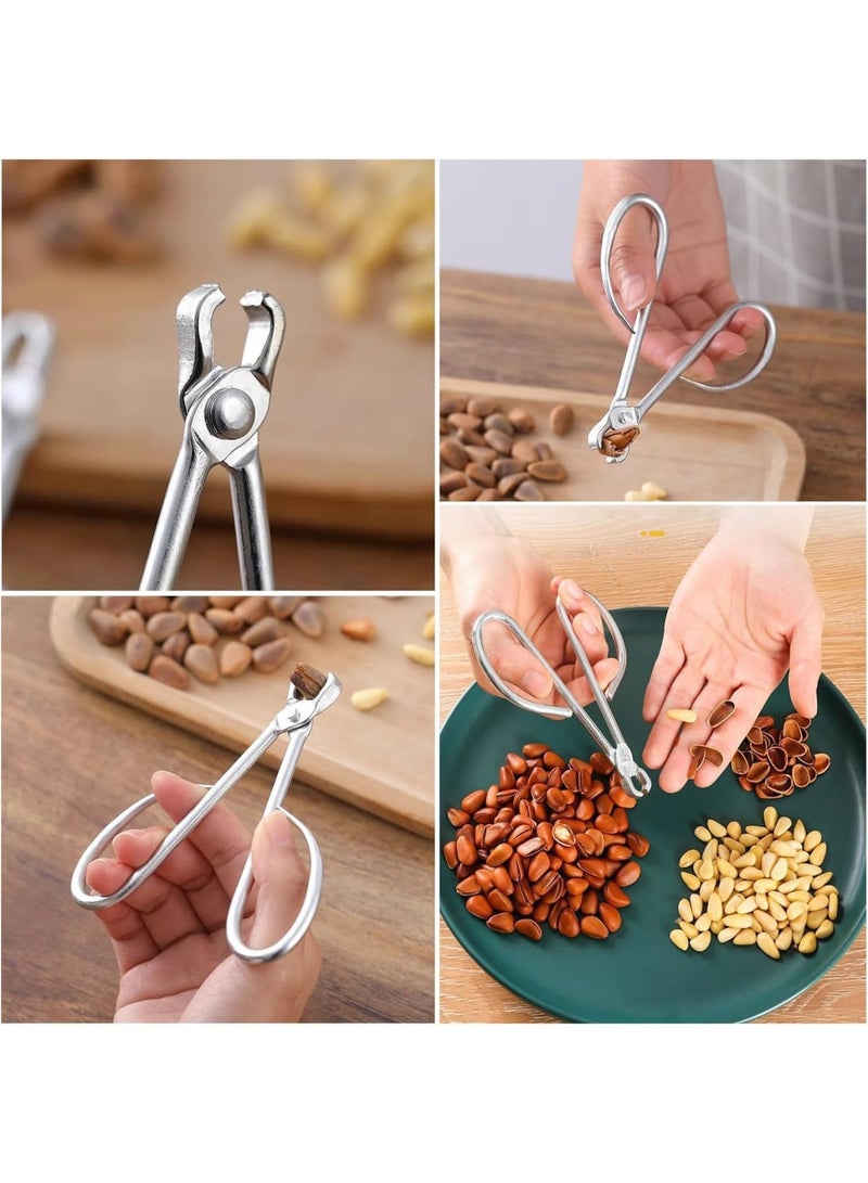SYOSI Nut Cracker Shell Opener, Stainless Steel Pliers for Pistachios Cashews Almonds Pecans Hazelnuts Pumpkin Seeds, Comfortable Grip Nut Shelling Tool for Home Kitchen and Outdoor Use, 2 Pcs - Image 4