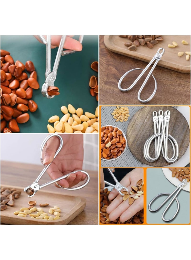 SYOSI Nut Cracker Shell Opener, Stainless Steel Pliers for Pistachios Cashews Almonds Pecans Hazelnuts Pumpkin Seeds, Comfortable Grip Nut Shelling Tool for Home Kitchen and Outdoor Use, 2 Pcs - Image 5