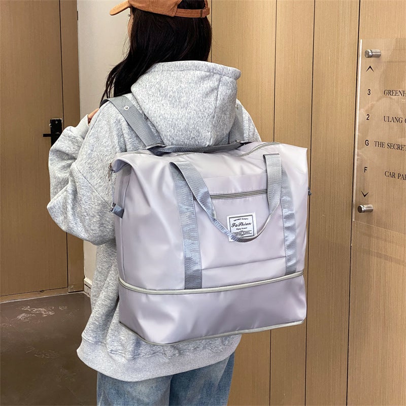 Expandable Travel Backpack Yoga Gym Bag Gray