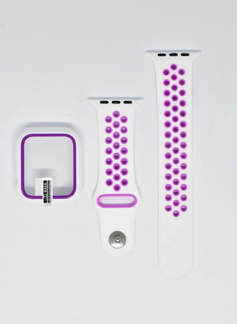 BORTONY Replacement Watch Band With Protective Screen Cover For Apple Series 7/6/5 Size 40/41mm - Image 1